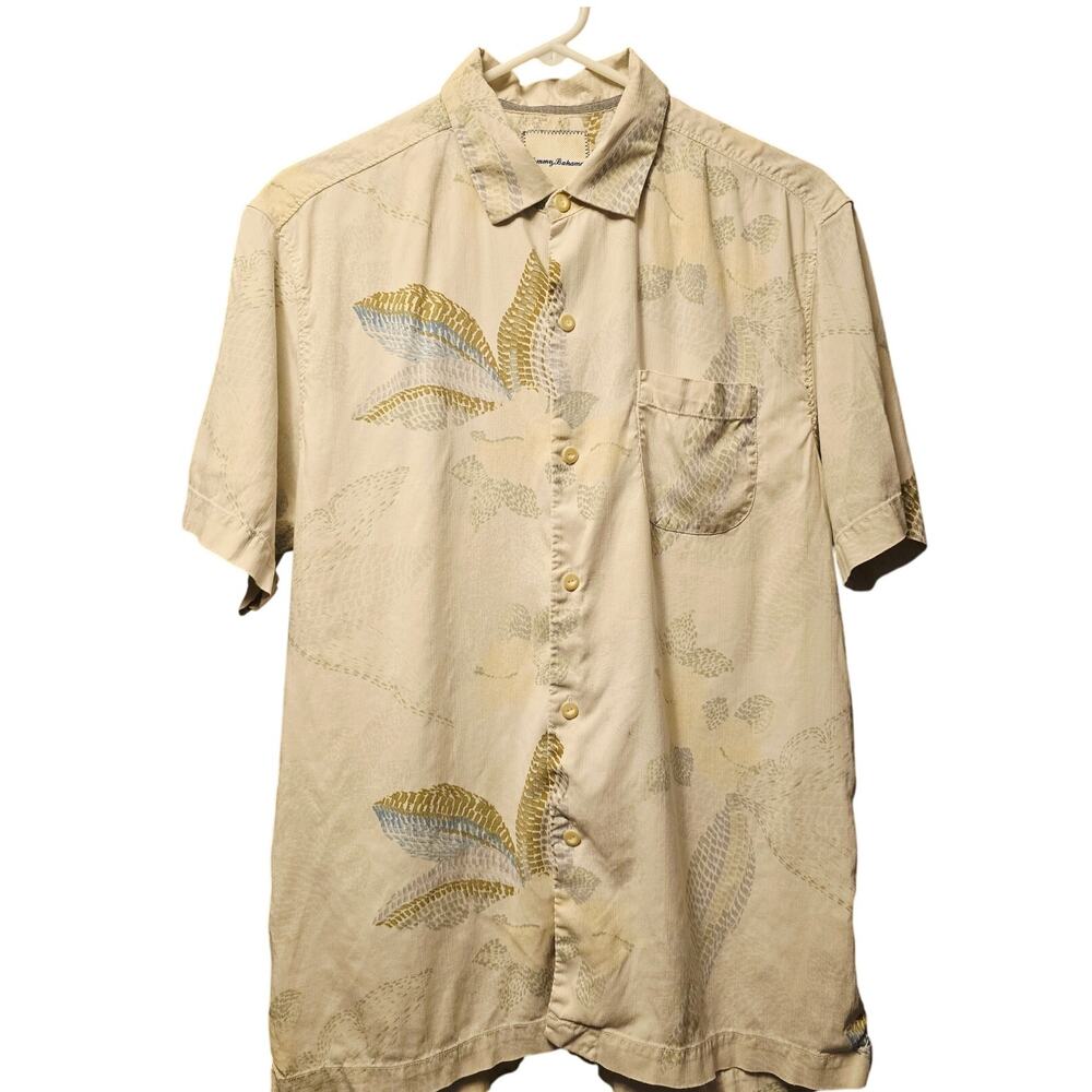 Tommy Bahama silk leaf button down shirt